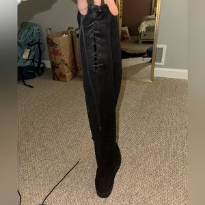 above the knee black boots!